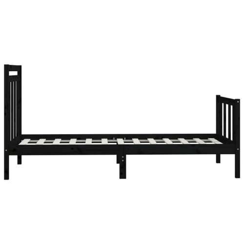 Okvir za krevet od masivne borovine crni 100 x 200 cm - Crna 100 x 200 cm Cijena