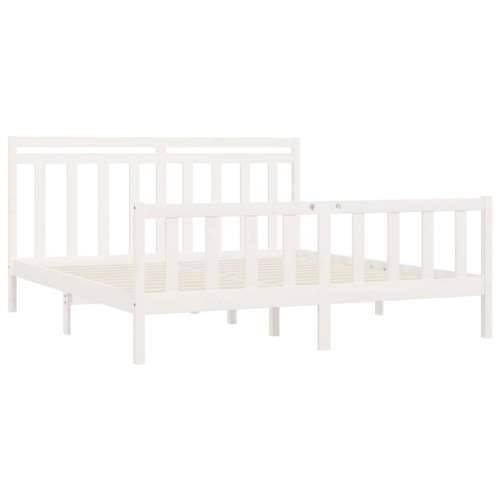 Okvir za krevet od masivne borovine bijeli 200 x 200 cm - Bijela 200 x 200 cm Cijena
