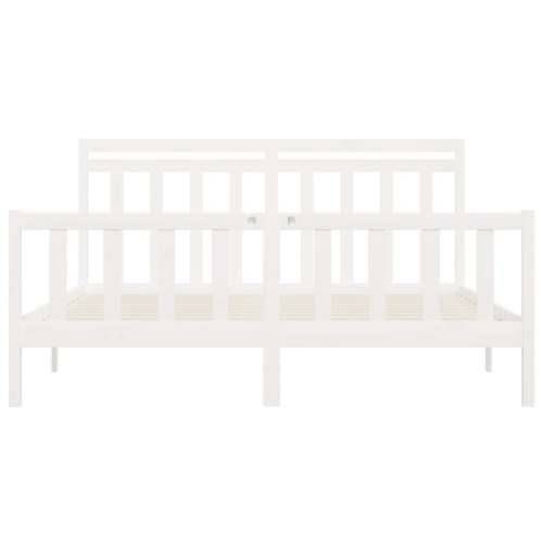 Okvir za krevet od masivne borovine bijeli 200 x 200 cm - Bijela 200 x 200 cm Cijena