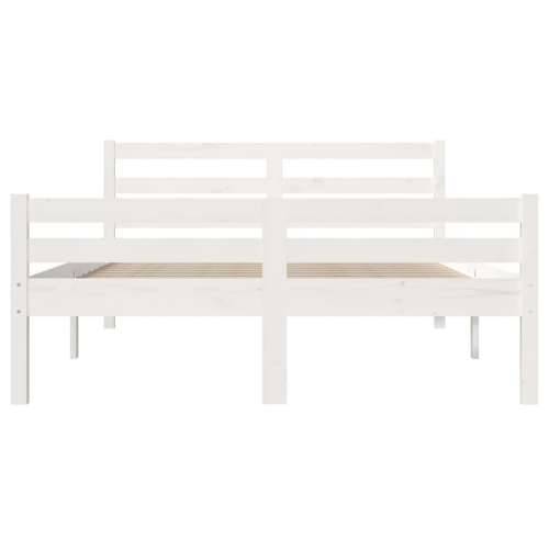 Okvir za krevet od masivnog drva bijeli 135x190 cm bračni - Bijela 135 x 190 cm Cijena