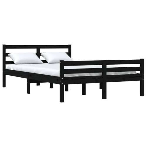 Okvir za krevet od masivnog drva crni 150 x 200 cm veliki - Crna 150 x 200 cm Cijena