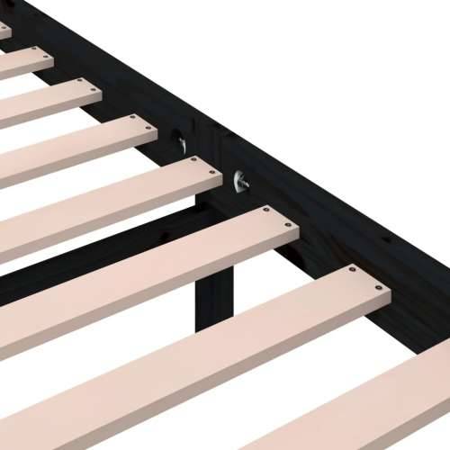 Okvir za krevet od masivnog drva crni 150 x 200 cm veliki - Crna 150 x 200 cm Cijena