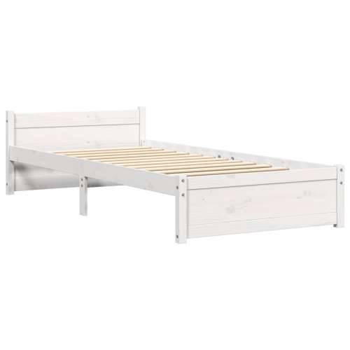 Okvir za krevet od masivnog drva bijeli 75 x 190 cm mali - Bijela 75 x 190 cm Cijena