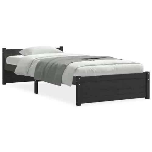 Okvir za krevet od masivnog drva crni 75 x 190 cm mali - Crna 75 x 190 cm Cijena