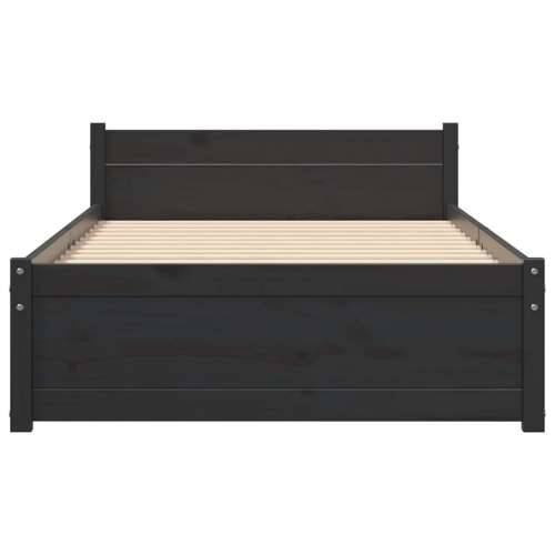 Okvir za krevet od masivnog drva crni 75 x 190 cm mali - Crna 75 x 190 cm Cijena