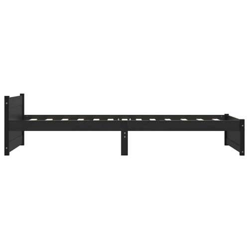 Okvir za krevet od masivnog drva crni 75 x 190 cm mali - Crna 75 x 190 cm Cijena