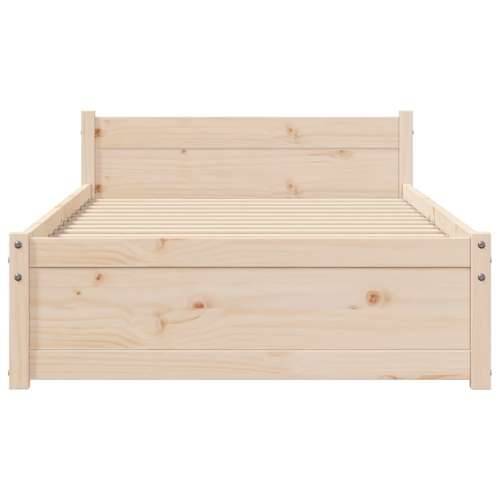 Okvir za krevet od masivnog drva 90 x 190 cm jednokrevetni Prirodna 90 x 190 cm Cijena