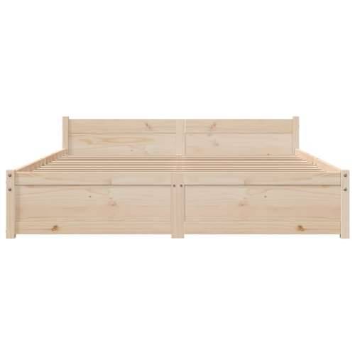 Okvir za krevet od masivnog drva 135 x 190 cm bračni - Prirodna 135 x 190 cm Cijena