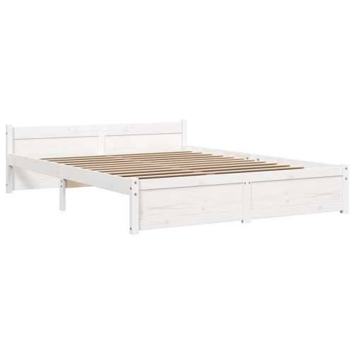 Okvir za krevet od masivne borovine bijeli 150 x 200 cm king - Bijela 150 x 200 cm Cijena