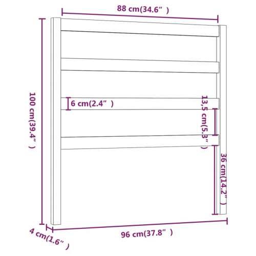 Uzglavlje za krevet bijelo 96 x 4 x 100 cm od masivne borovine - Bijela 96 x 100 cm 1 Cijena