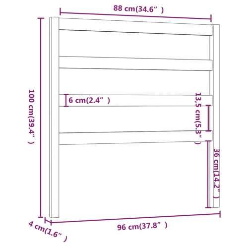 Uzglavlje za krevet boja meda 96 x 4 x 100 cm masivna borovina - boja meda 96 x 100 cm 1 Cijena