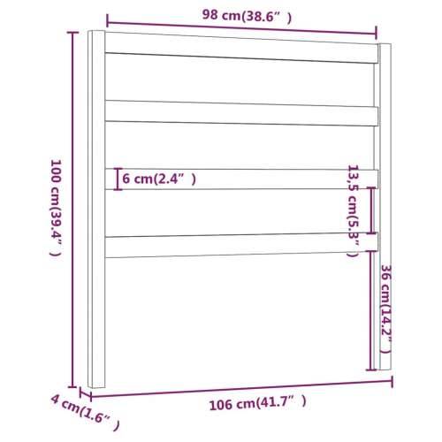 Uzglavlje za krevet boja meda 106 x 4 x 100 cm masivna borovina - boja meda 106 x 100 cm 1 Cijena