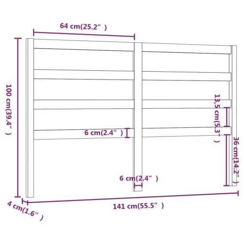 Uzglavlje za krevet 141 x 4 x 100 cm od masivne borovine - Prirodna 141 x 100 cm 1 Cijena
