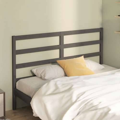 Uzglavlje za krevet sivo 146 x 4 x 100 cm od masivne borovine - Siva 146 x 100 cm 1 Cijena