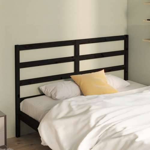 Uzglavlje za krevet crno 146 x 4 x 100 cm od masivne borovine - Crna 146 x 100 cm 1 Cijena