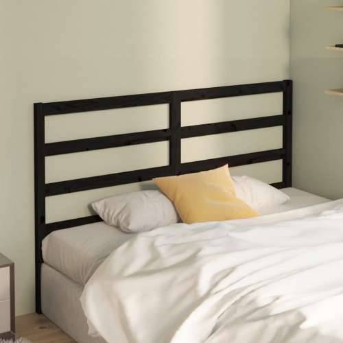 Uzglavlje za krevet crno 146 x 4 x 100 cm od masivne borovine - Crna 146 x 100 cm 1 Cijena