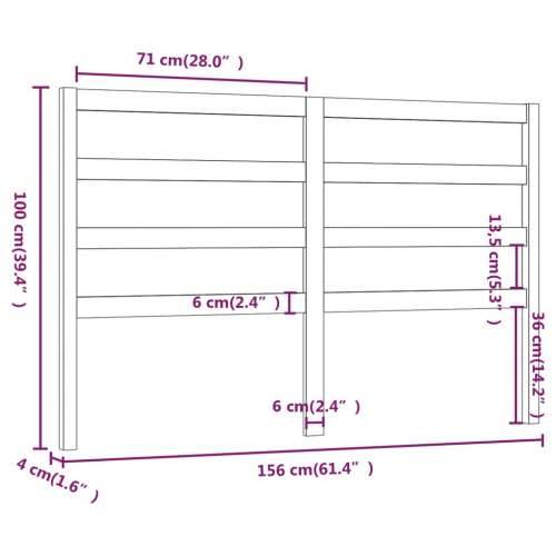 Uzglavlje za krevet boja meda 156 x 4 x 100 cm masivna borovina - boja meda 156 x 100 cm 1 Cijena
