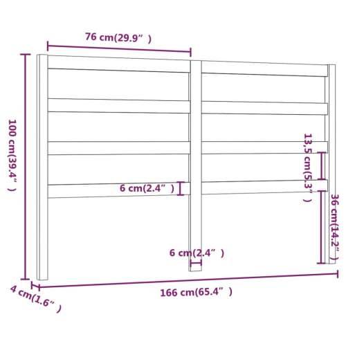Uzglavlje za krevet bijelo 166 x 4 x 100 cm od masivne borovine - Bijela 166 x 100 cm 1 Cijena