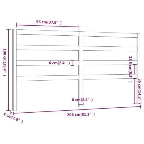 Uzglavlje za krevet 206 x 4 x 100 cm od masivne borovine - Prirodna 206 x 100 cm 1 Cijena