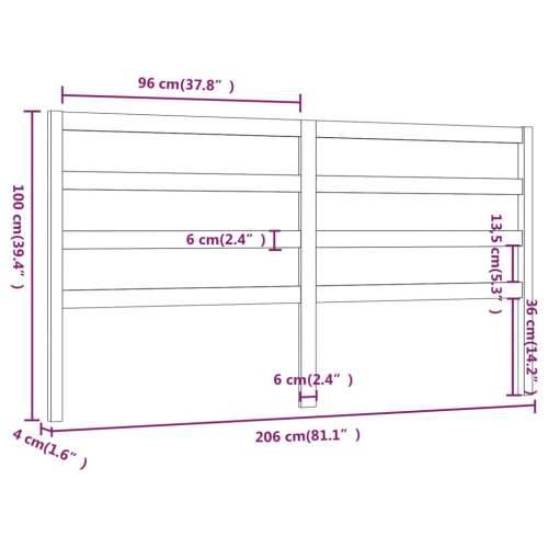 Uzglavlje za krevet bijelo 206 x 4 x 100 cm od masivne borovine - Bijela 206 x 100 cm 1 Cijena