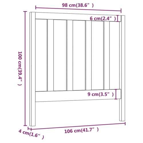Uzglavlje za krevet crno 106 x 4 x 100 cm od masivne borovine - Crna 106 x 100 cm 1 Cijena