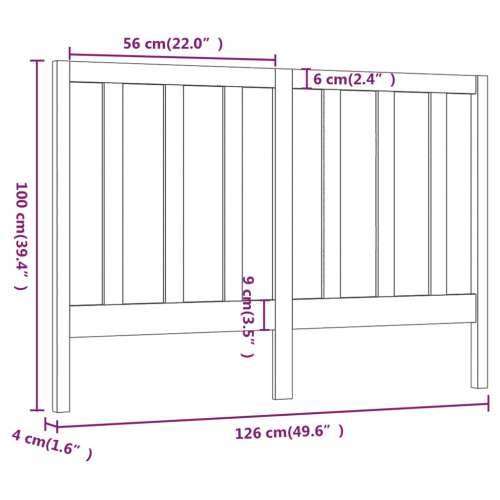 Uzglavlje za krevet 126 x 4 x 100 cm od masivne borovine - Prirodna 126 x 100 cm 1 Cijena