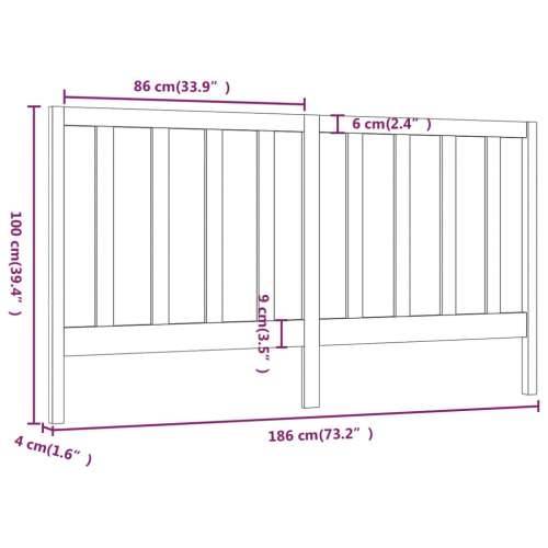 Uzglavlje za krevet boja meda 186 x 4 x 100 cm masivna borovina - boja meda 186 x 100 cm 1 Cijena