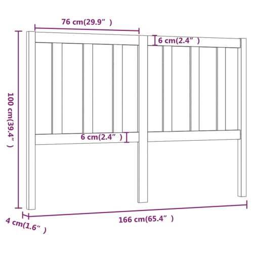 Uzglavlje za krevet 166 x 4 x 100 cm od masivne borovine - Prirodna 166 x 100 cm 1 Cijena