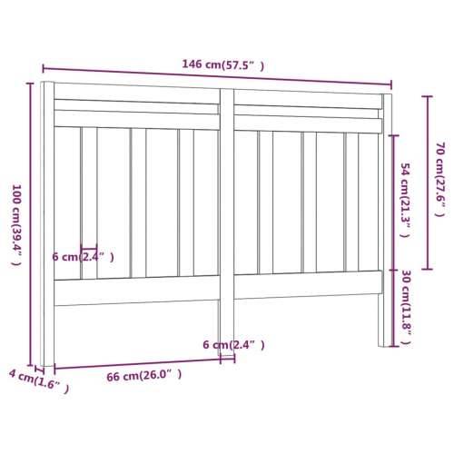 Uzglavlje za krevet 146 x 4 x 100 cm od masivne borovine - Prirodna 146 x 100 cm 1 Cijena