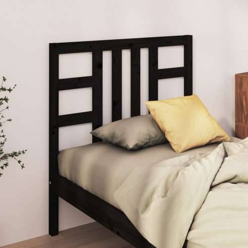 Uzglavlje za krevet crno 106 x 4 x 100 cm od masivne borovine - Crna 106 x 100 cm 1 Cijena