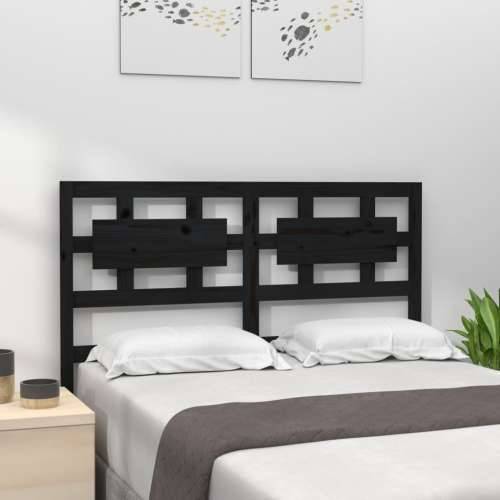 Uzglavlje za krevet crno 155,5 x 4 x 100 cm od masivne borovine
