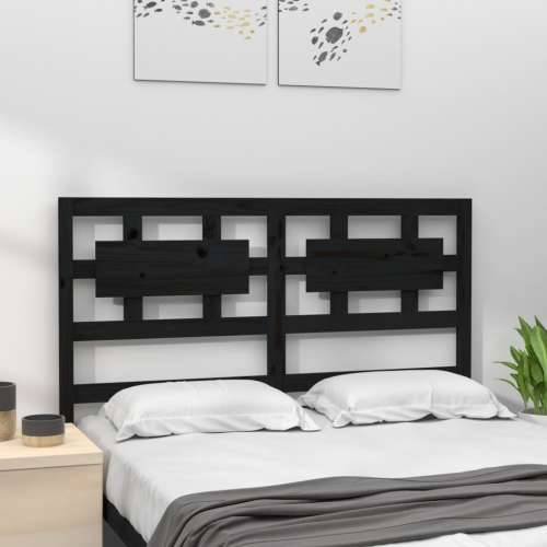 Uzglavlje za krevet crno 155,5 x 4 x 100 cm od masivne borovine Cijena