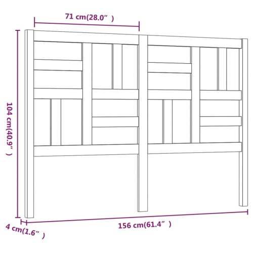 Uzglavlje za krevet bijelo 156 x 4 x 104 cm od masivne borovine - Bijela 156 x 104 cm 1 Cijena