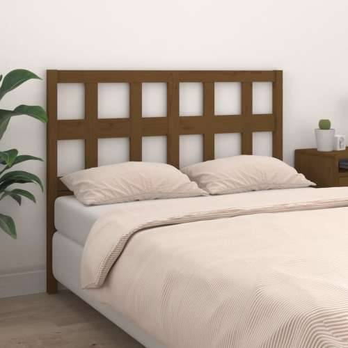 Uzglavlje za krevet boja meda 125,5x4x100 cm masivna borovina