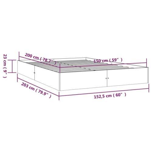 Okvir za krevet od masivnog drva 150 x 200 cm veliki bračni Cijena