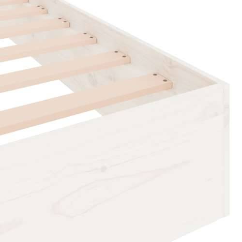 Okvir za krevet od masivnog drva bijeli 75 x 190 cm mali Cijena