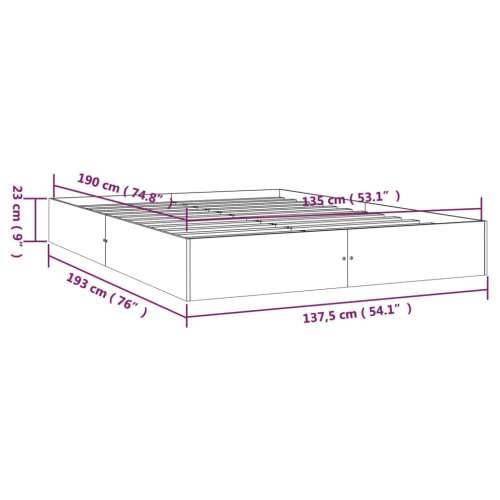 Okvir za krevet od masivnog drva bijeli 135x190 cm bračni Cijena