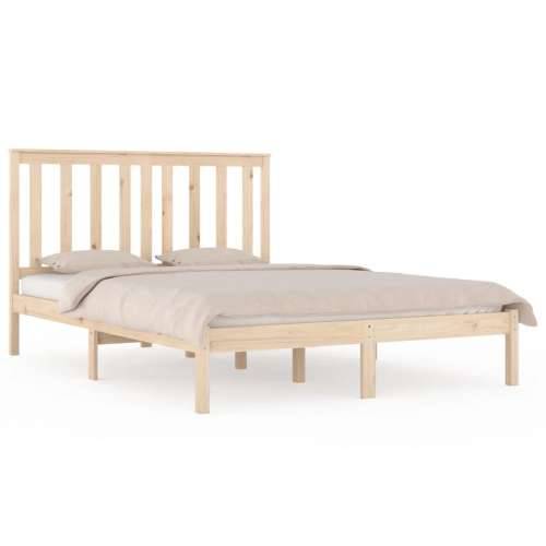 Okvir za krevet od masivne borovine 135 x 190 cm bračni - Prirodna 135 x 190 cm Cijena