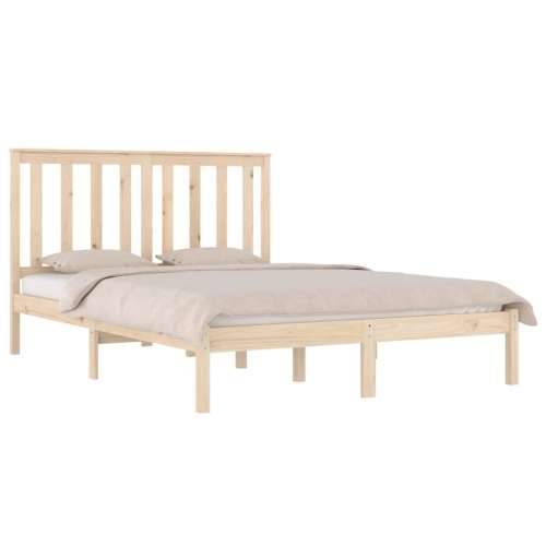 Okvir za krevet od masivne borovine 135 x 190 cm bračni - Prirodna 135 x 190 cm Cijena