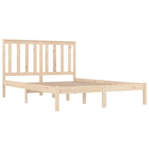 Okvir za krevet od masivne borovine 135 x 190 cm bračni - Prirodna 135 x 190 cm Cijena