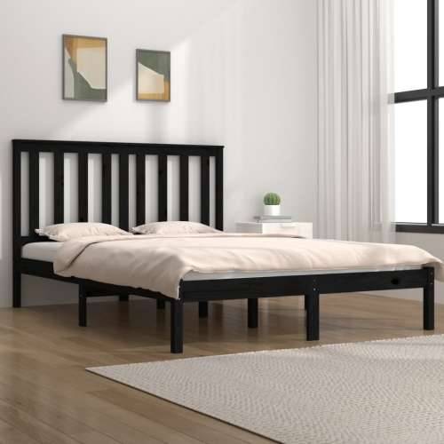 Okvir za krevet od masivne borovine crni 140 x 190 cm - Crna 140 x 190 cm Cijena