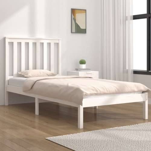 Okvir za krevet od masivne borovine bijeli 100 x 200 cm - Bijela 100 x 200 cm Cijena