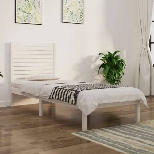 Okvir za krevet bijeli od masivnog drva 90 x 190 cm mali - Bijela 90 x 190 cm Cijena