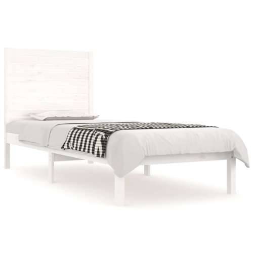 Okvir za krevet bijeli od masivnog drva 90 x 190 cm mali - Bijela 90 x 190 cm Cijena
