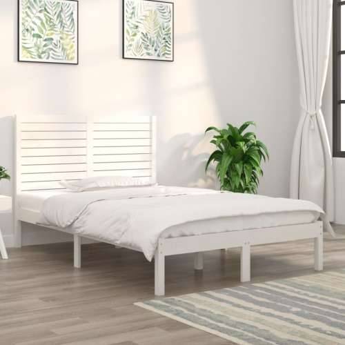 Okvir za krevet od masivnog drva bijeli 135x190 cm bračni - Bijela 135 x 190 cm Cijena