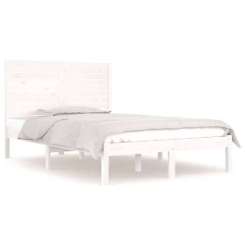Okvir za krevet od masivnog drva bijeli 135x190 cm bračni - Bijela 135 x 190 cm Cijena