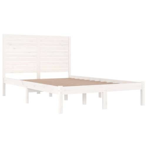 Okvir za krevet od masivnog drva bijeli 135x190 cm bračni - Bijela 135 x 190 cm Cijena