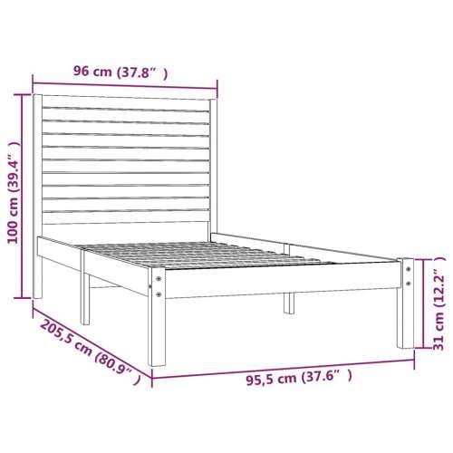 Okvir za krevet od masivne borovine bijeli 90 x 200 cm - Bijela 90 x 200 cm Cijena