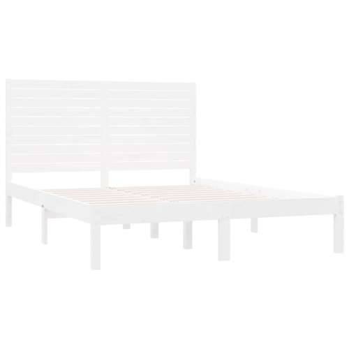 Okvir za krevet od masivnog drva bijeli 140 x 200 cm - Bijela 140 x 200 cm Cijena