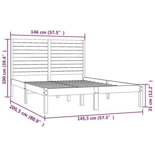 Okvir za krevet od masivnog drva bijeli 140 x 200 cm - Bijela 140 x 200 cm Cijena